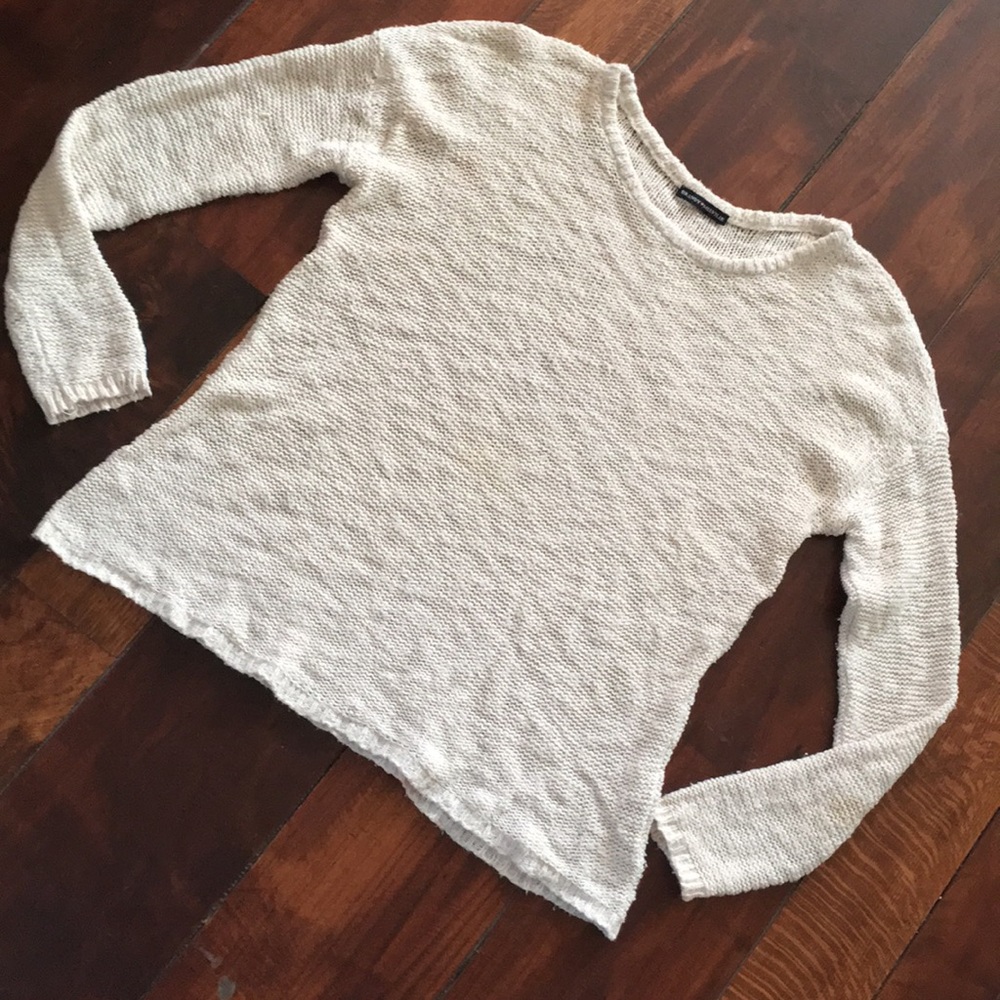 Brandy Melville fuzzy knitted cotton sweater - Picture 3 of 8